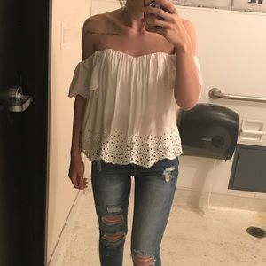 White off the shoulder top